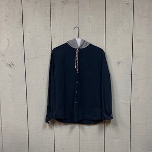 Sovereign Code Navy Blue Casual Button Down Shirt